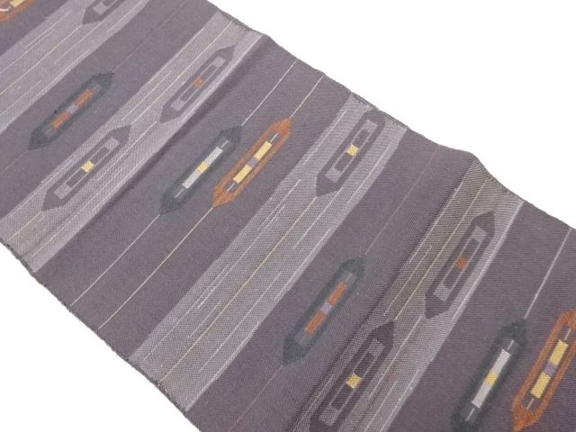 JAPANESE KIMONO / HORIZONTAL BAND / SHUTTLE-WOVEN PATTERN NAGOYA OBI